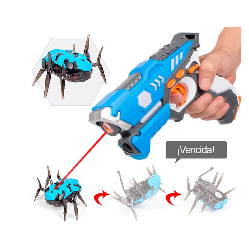 Pistola láser de batalla con cucaracha robótica
