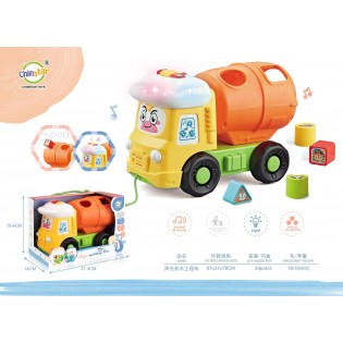 Camión de juguete encastre con sonidos Naranja